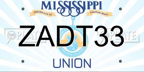 ZADT33 Mississippi License Plate