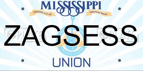 ZAGSESS Mississippi License Plate