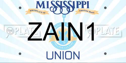 ZAIN1 Mississippi License Plate