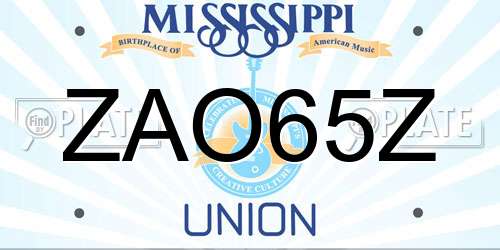 ZAO65Z Mississippi License Plate