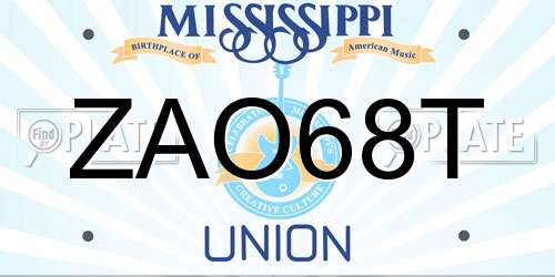 ZAO68T Mississippi License Plate