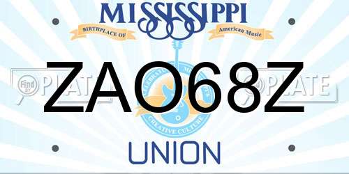 ZAO68Z Mississippi License Plate