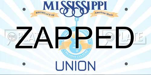 ZAPPED Mississippi License Plate