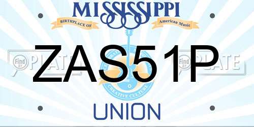 ZAS51P Mississippi License Plate