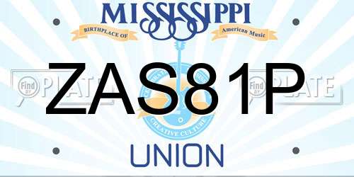 ZAS81P Mississippi License Plate