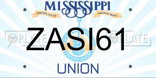 ZASI61 Mississippi License Plate