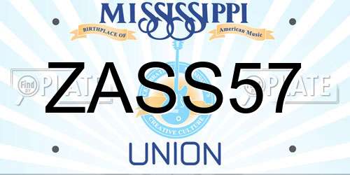 ZASS57 Mississippi License Plate