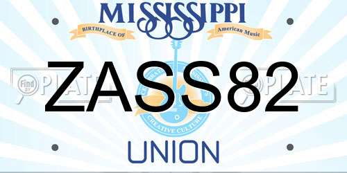 ZASS82 Mississippi License Plate