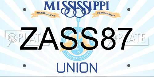 ZASS87 Mississippi License Plate