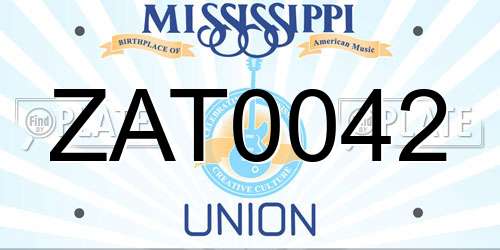 ZAT0042 Mississippi License Plate