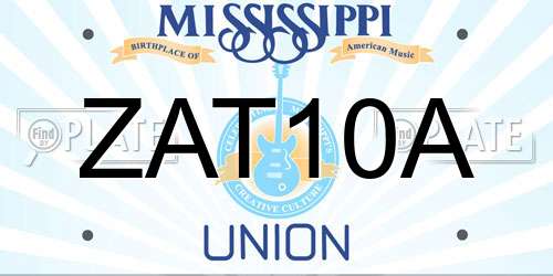 ZAT10A Mississippi License Plate