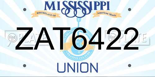 ZAT6422 Mississippi License Plate
