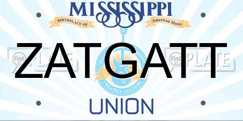 ZATGATT Mississippi License Plate