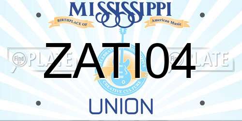 ZATI04 Mississippi License Plate