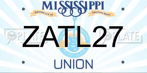 ZATL27 Mississippi License Plate