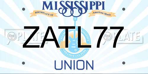 ZATL77 Mississippi License Plate
