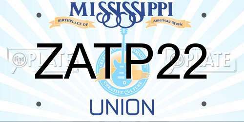 ZATP22 Mississippi License Plate