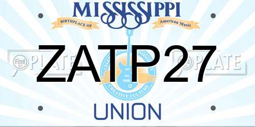 ZATP27 Mississippi License Plate