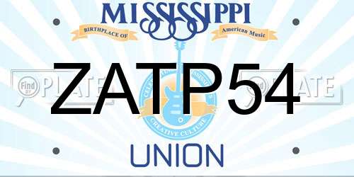 ZATP54 Mississippi License Plate