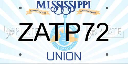 ZATP72 Mississippi License Plate