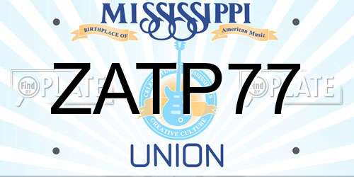 ZATP77 Mississippi License Plate