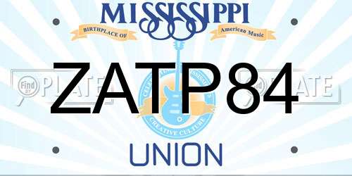 ZATP84 Mississippi License Plate