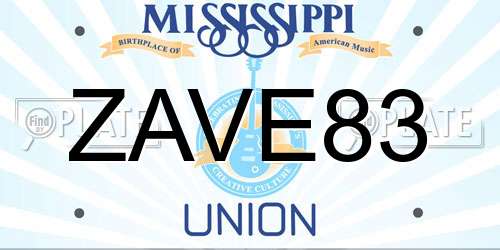 ZAVE83 Mississippi License Plate