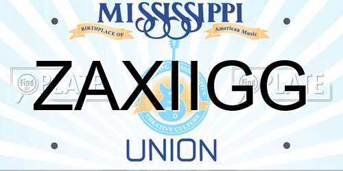 ZAXIIGG Mississippi License Plate