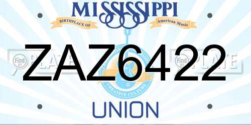 ZAZ6422 Mississippi License Plate