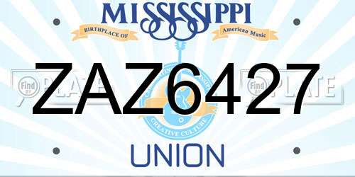 ZAZ6427 Mississippi License Plate
