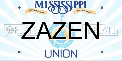 ZAZEN Mississippi License Plate
