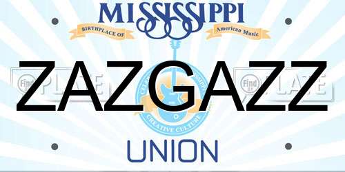 ZAZGAZZ Mississippi License Plate