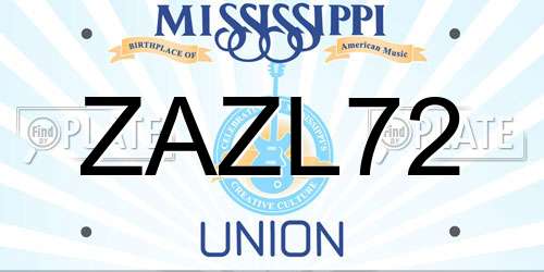 ZAZL72 Mississippi License Plate