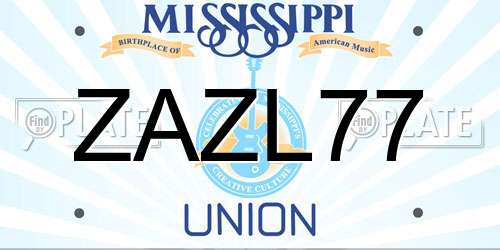 ZAZL77 Mississippi License Plate