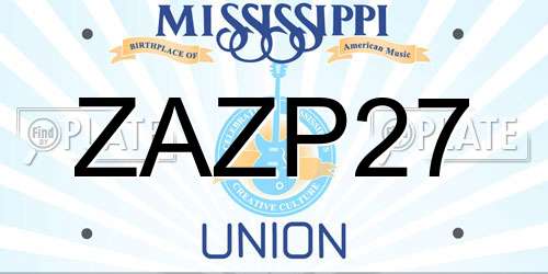 ZAZP27 Mississippi License Plate