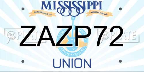 ZAZP72 Mississippi License Plate