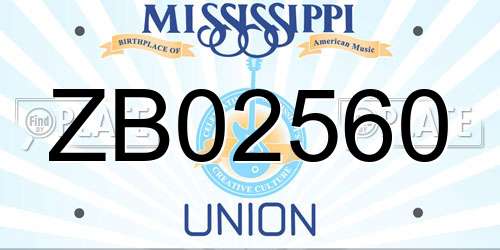 ZB02560 Mississippi License Plate