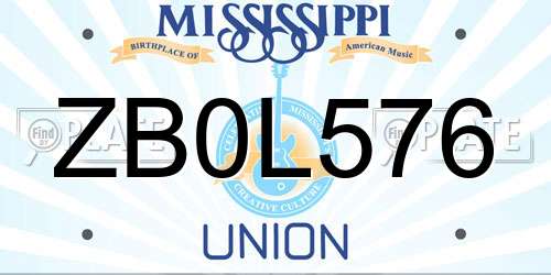 ZB0L576 Mississippi License Plate