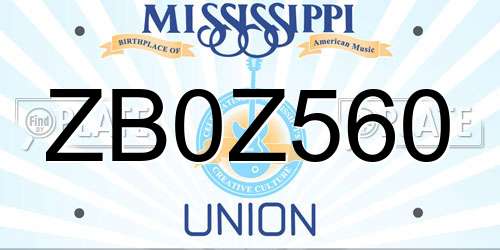 ZB0Z560 Mississippi License Plate
