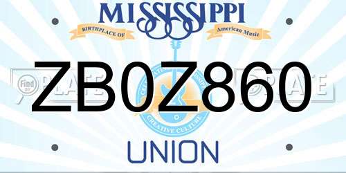 ZB0Z860 Mississippi License Plate