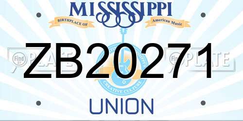 ZB20271 Mississippi License Plate