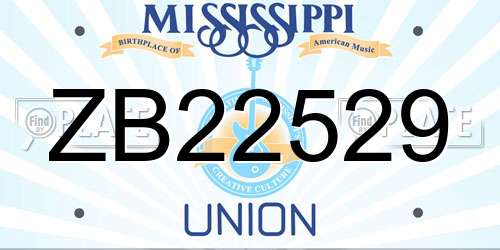 ZB22529 Mississippi License Plate
