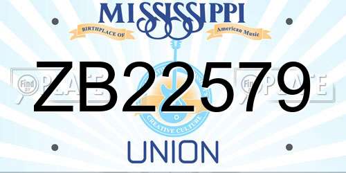 ZB22579 Mississippi License Plate