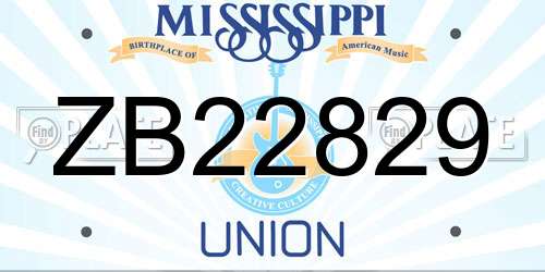 ZB22829 Mississippi License Plate