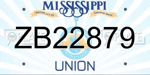 ZB22879 Mississippi License Plate