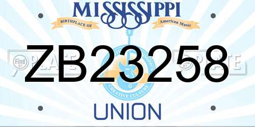 ZB23258 Mississippi License Plate
