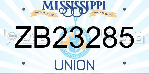 ZB23285 Mississippi License Plate