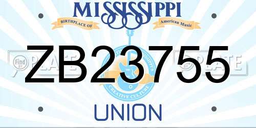 ZB23755 Mississippi License Plate
