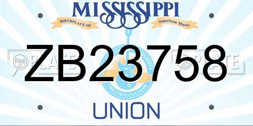 ZB23758 Mississippi License Plate