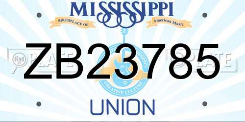 ZB23785 Mississippi License Plate